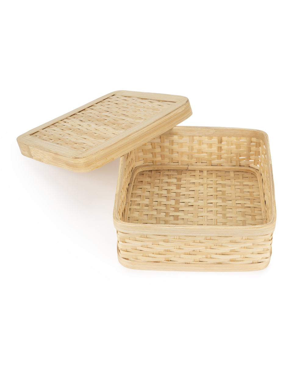 Sora Handcrafted Bamboo Square Box - Set of 3