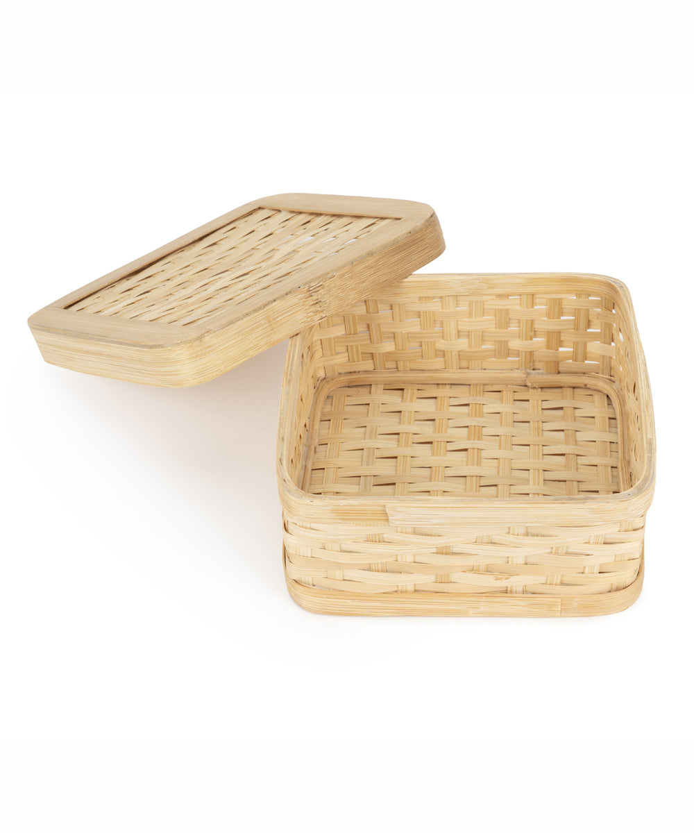 Sora Handcrafted Bamboo Square Box - Set of 3