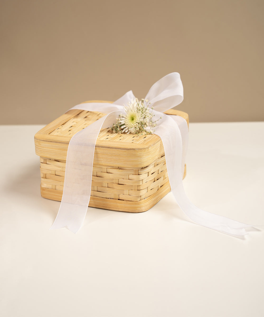 Sora Handcrafted Bamboo Square Box - Set of 3