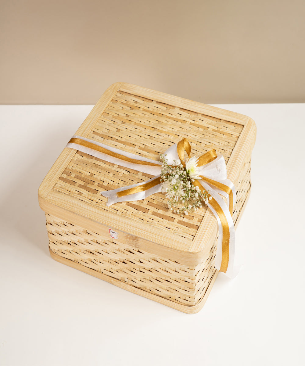 Sora Handcrafted Bamboo Square Box - Set of 3