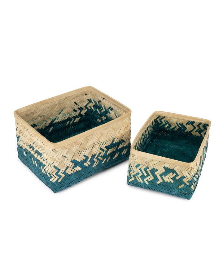 Pearl Handcrafted Bamboo Tray - Set of 2