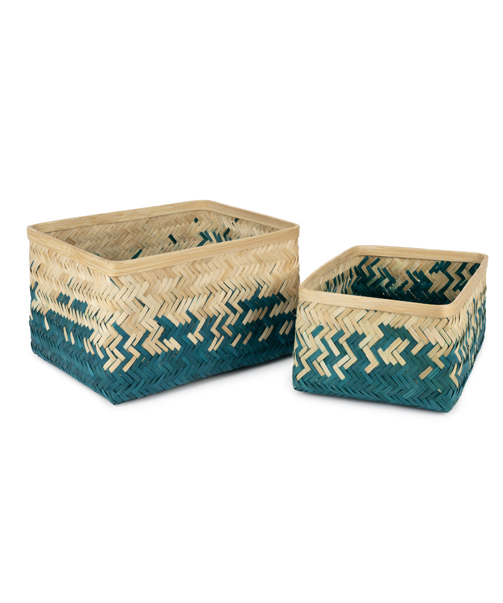 Pearl Handcrafted Bamboo Tray - Set of 2