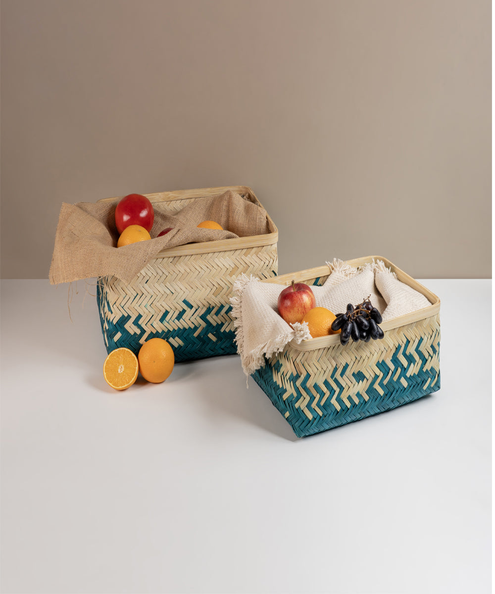 Pearl Handcrafted Bamboo Tray - Set of 2