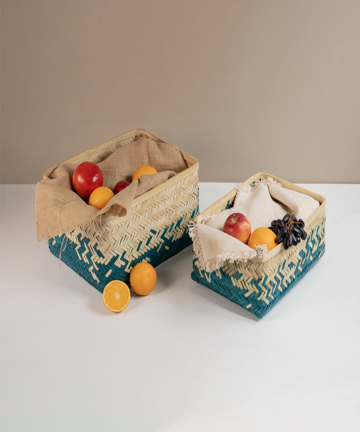 Pearl Handcrafted Bamboo Tray - Set of 2