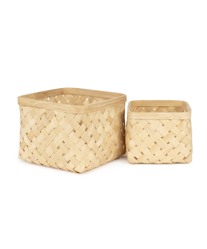 Aurea Handcrafted Bamboo Basket - Set of 2