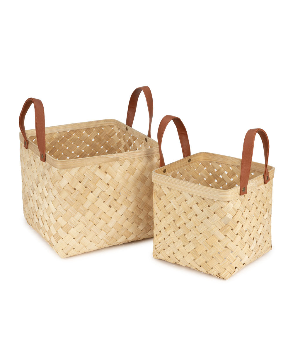 Eira Handcrafted Bamboo Basket - Set of 2