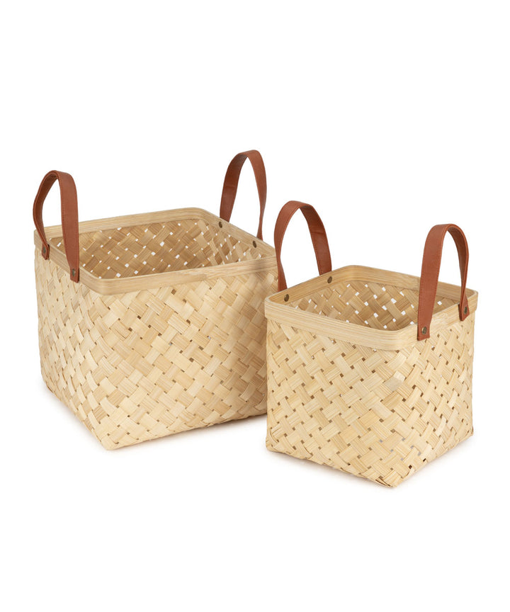 Eira Handcrafted Bamboo Basket - Set of 2