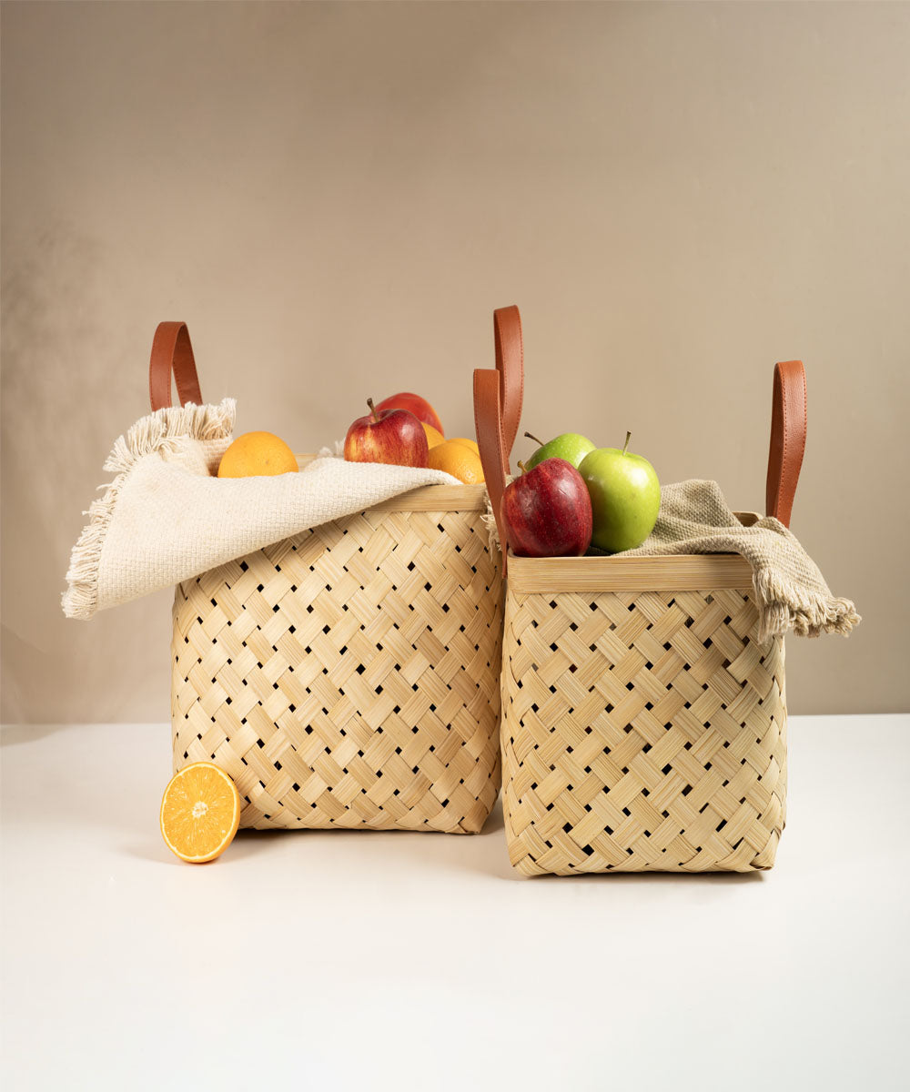 Eira Handcrafted Bamboo Basket - Set of 2