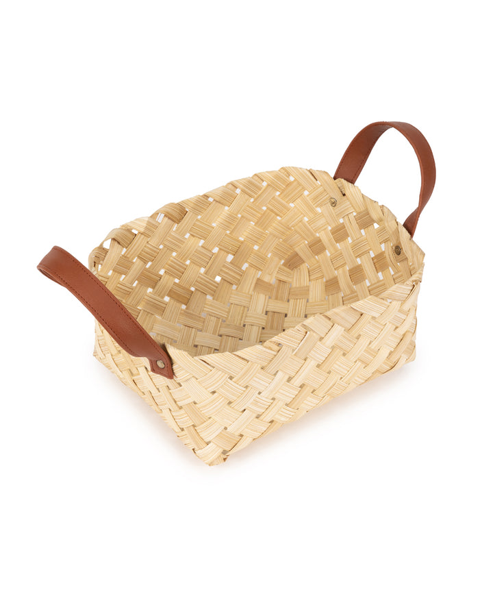 Avella Handcrafted Bamboo Basket with Handles - Setr of 2