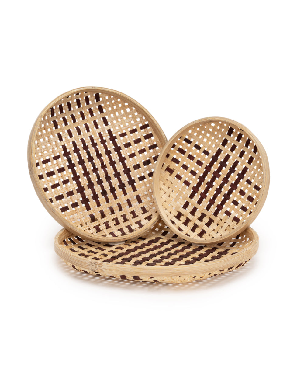 Rilo Handcrafted Bamboo Wall Plate - Set of 3