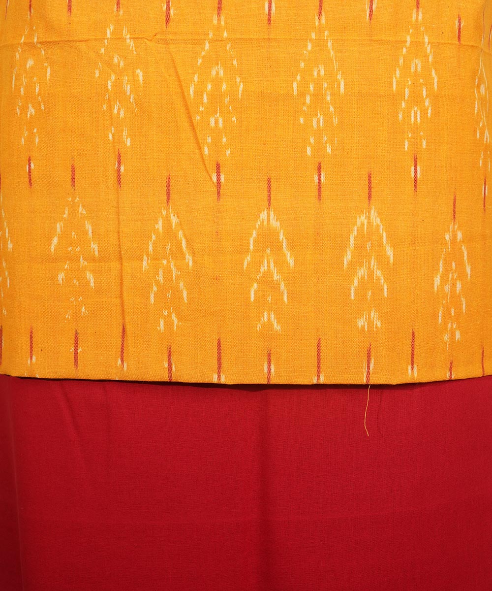 3pc Yellow handwoven cotton pochampally ikat dress material