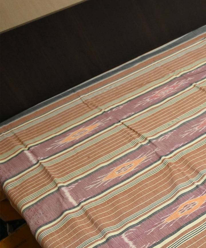 Camel cameo pink traditional ikat handmade sambalpuri cotton bedsheet