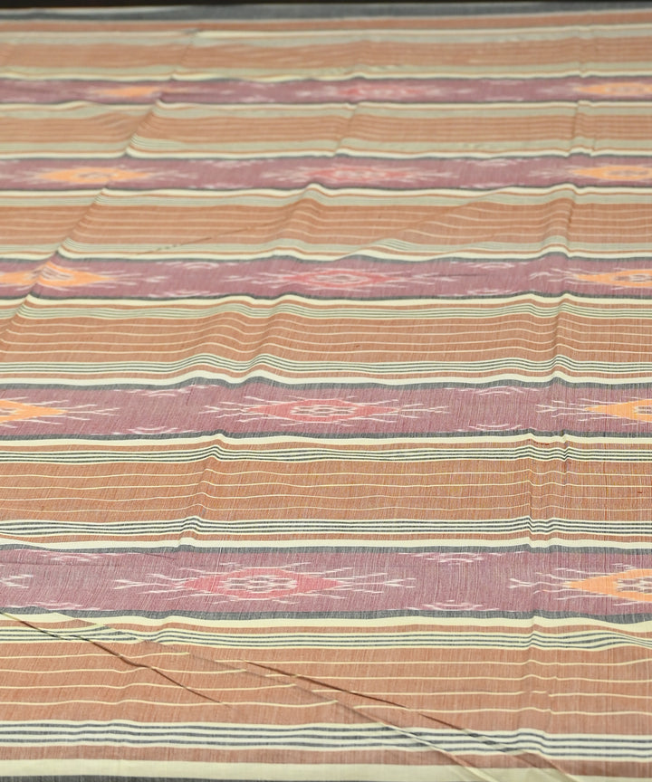 Camel cameo pink traditional ikat handmade sambalpuri cotton bedsheet