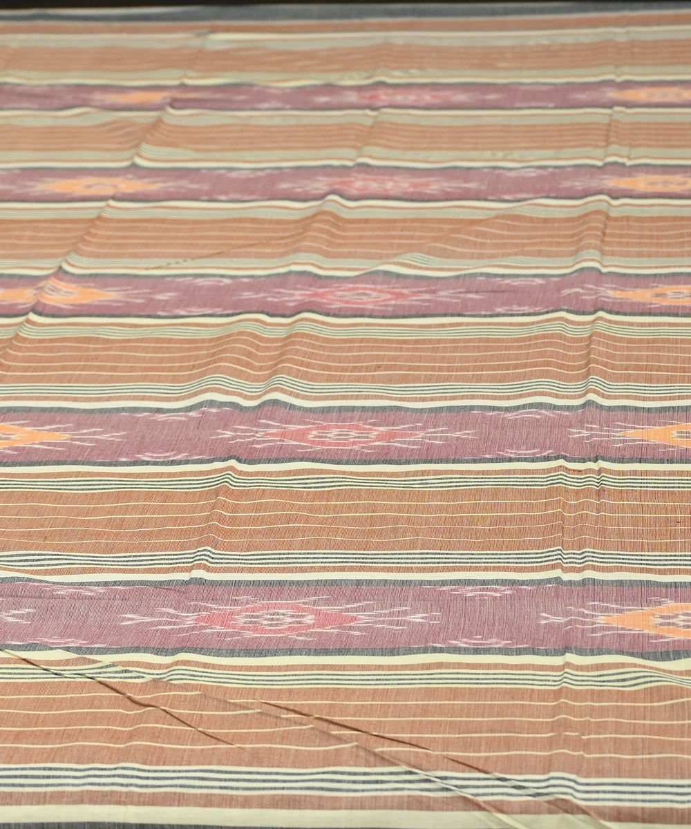 Camel cameo pink traditional ikat handmade sambalpuri cotton bedsheet