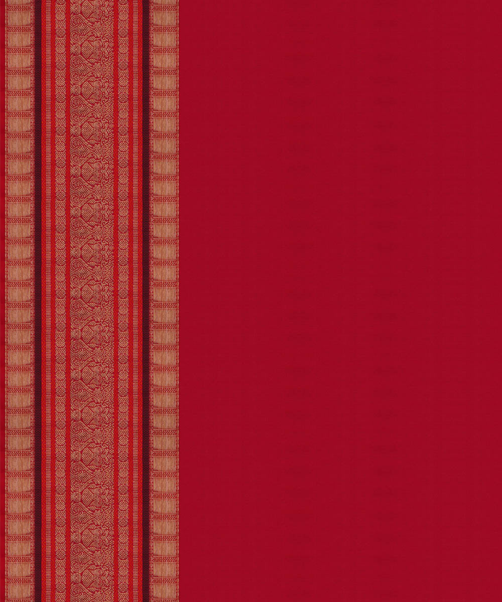 Red black handwoven kanjivaram silk saree