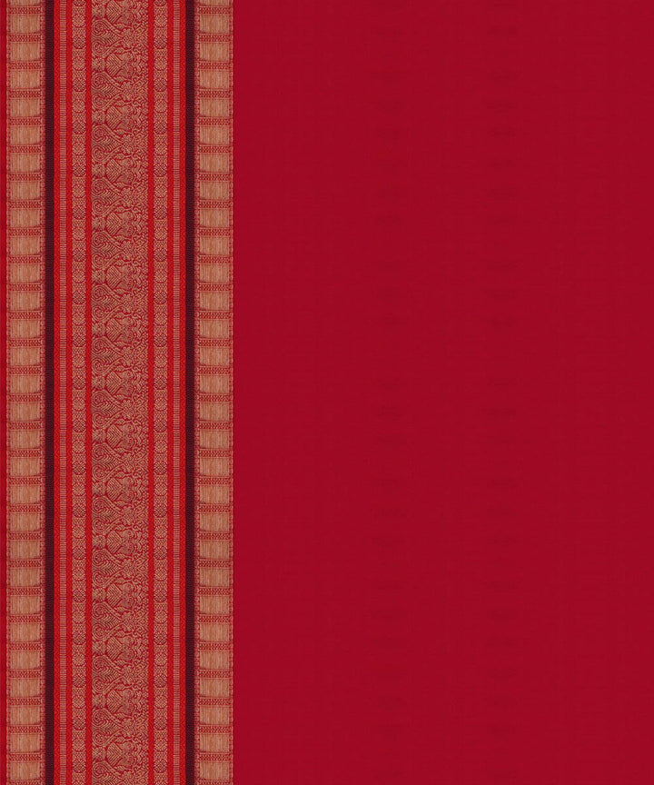 Red black handwoven kanjivaram silk saree