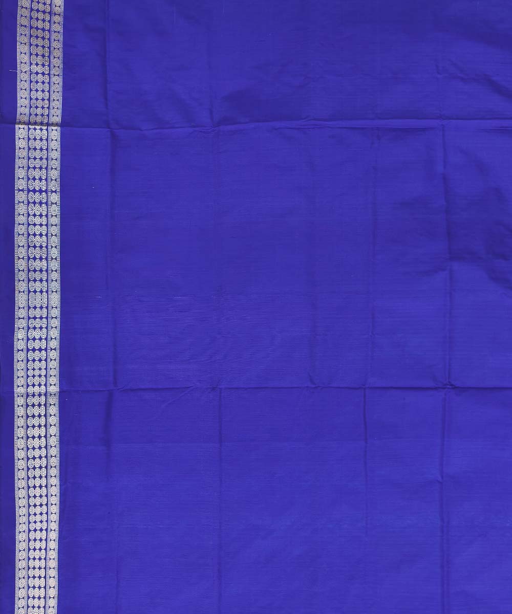 Cyan navy blue handloom silk bomkai saree