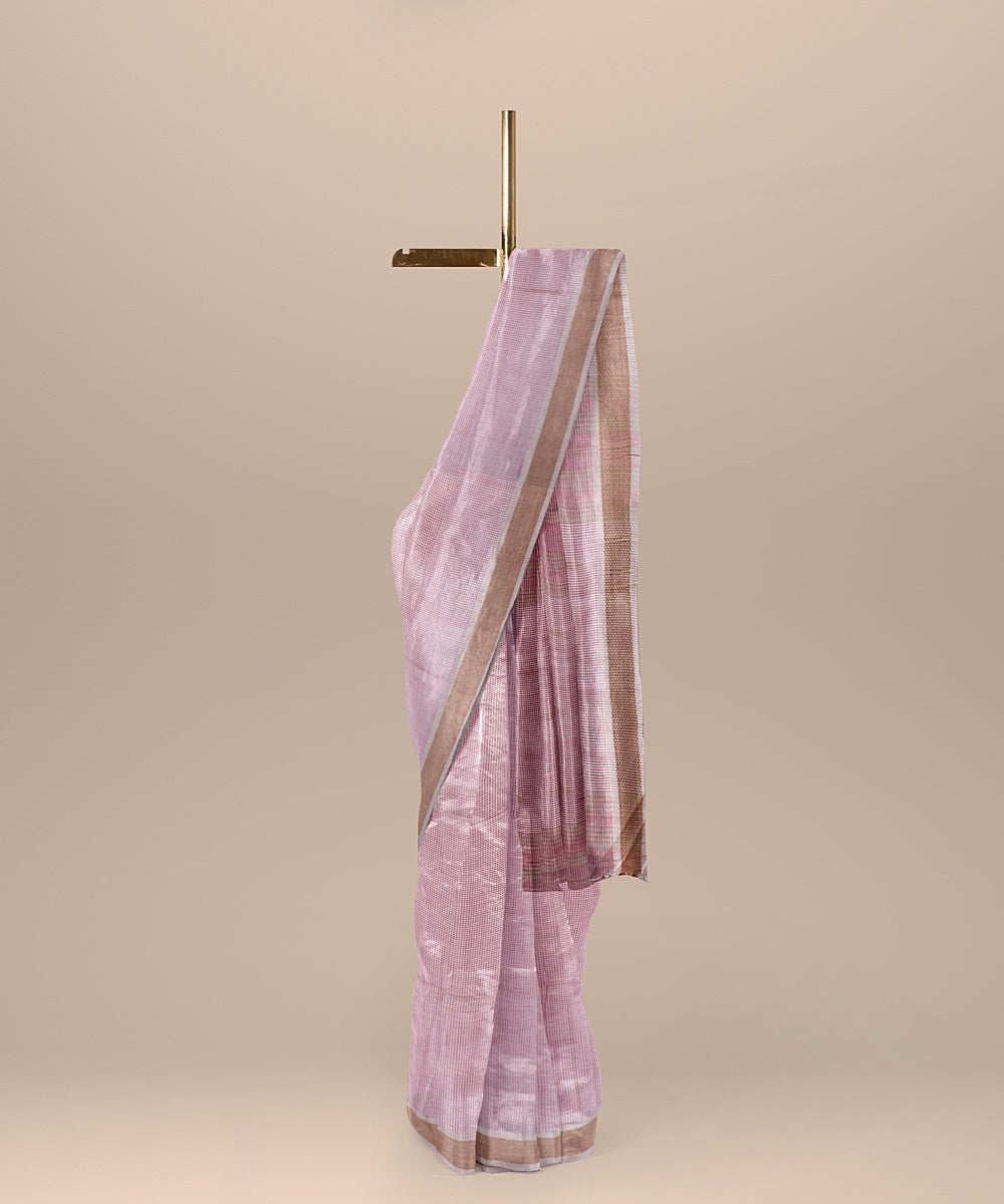 Pink handloom bengal cotton saree