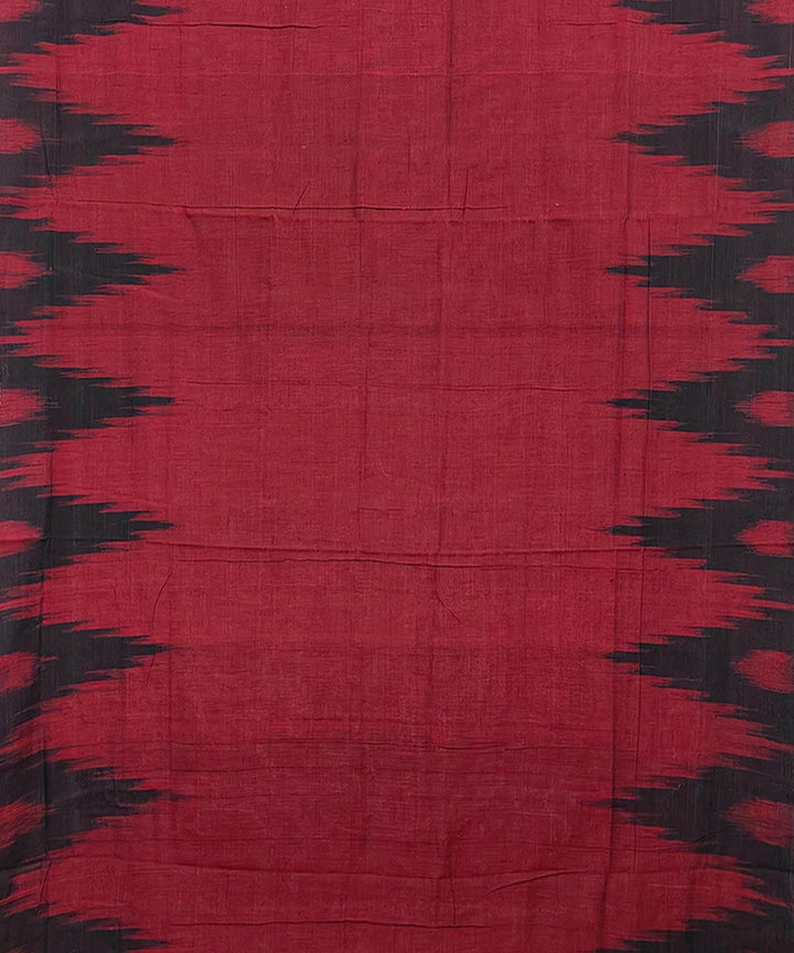 Dark red black handwoven cotton nuapatna saree