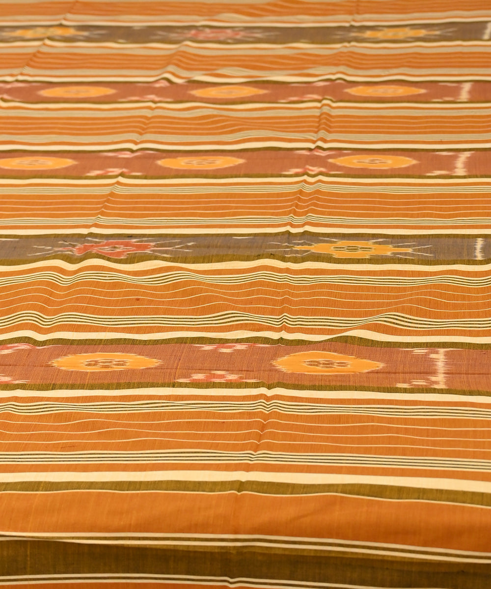 Cadmimum orange brown handmade sambalpuri cotton bedsheet