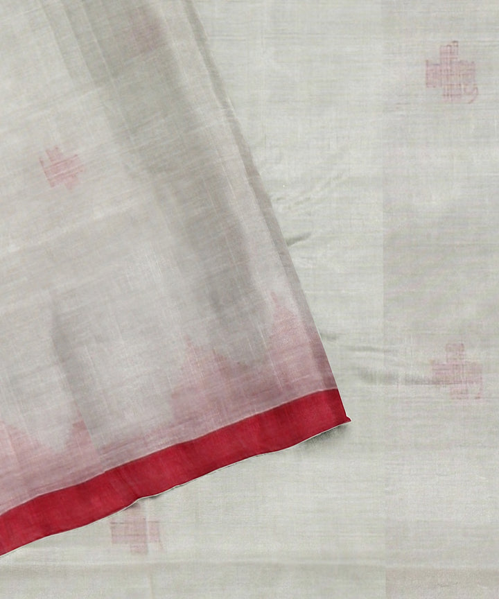 White red handloom cotton bengal saree