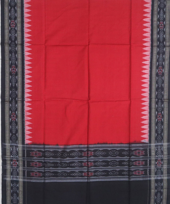 Red black handwoven cotton sambalpuri dress material