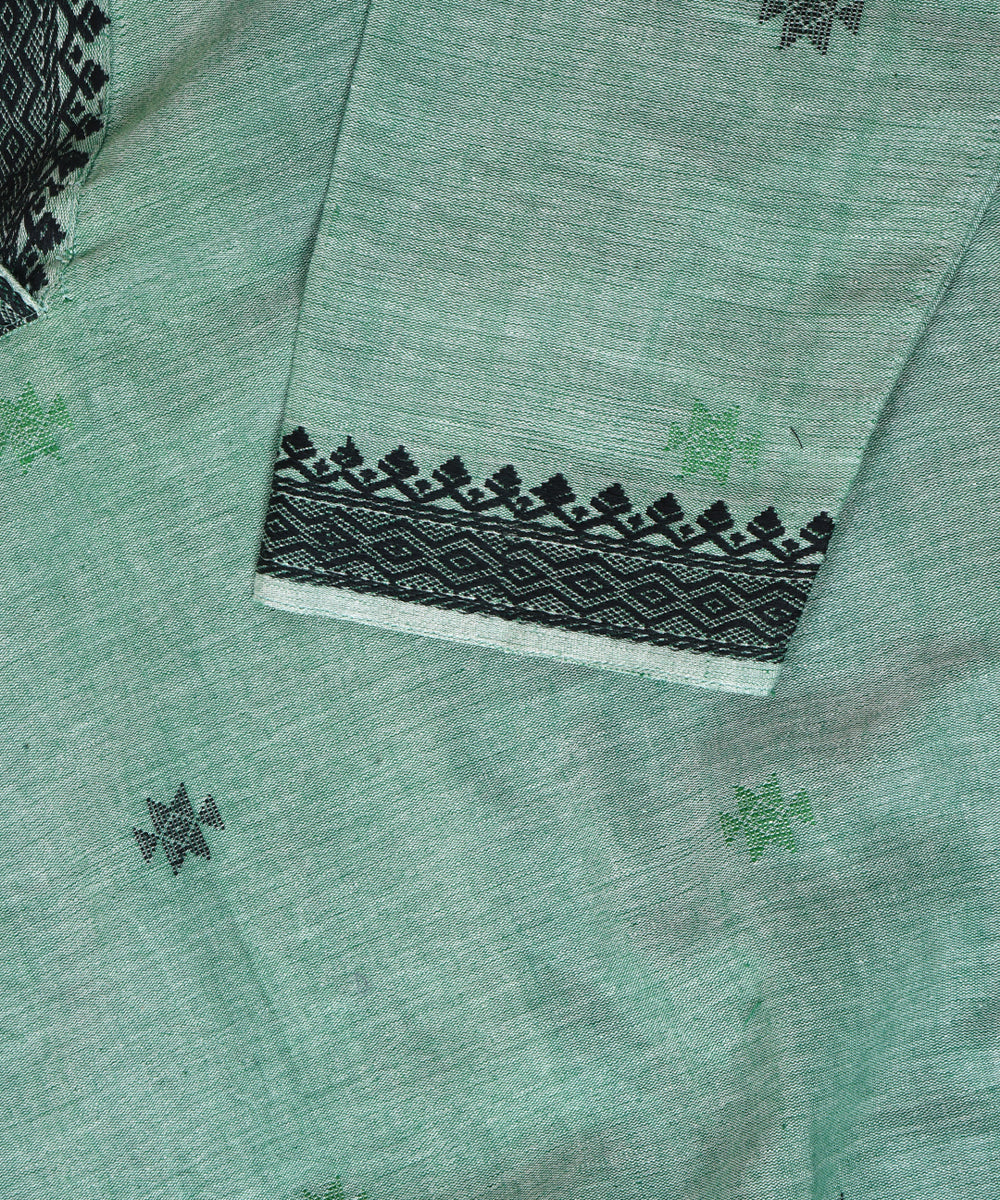 Sea green handwoven cotton jamdani kurti