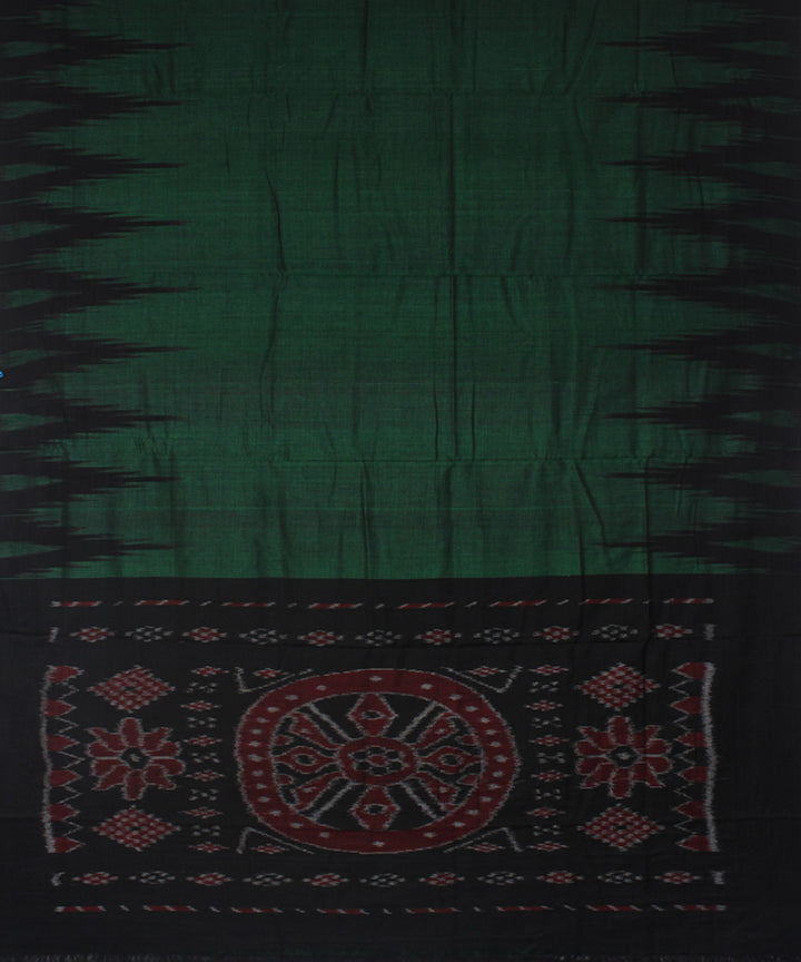 Dark green black cotton handwoven nuapatna saree