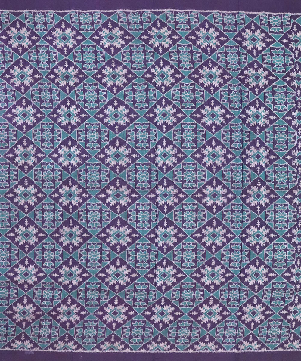 Fluorescent blue jacarta handwoven cotton sambalpuri dress material