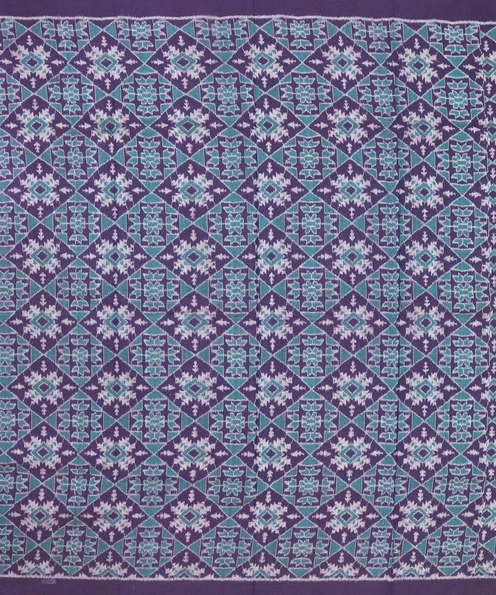 Fluorescent blue jacarta handwoven cotton sambalpuri dress material