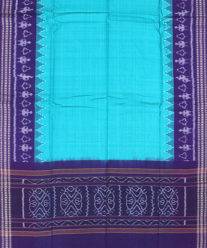 Fluorescent blue jacarta handwoven cotton sambalpuri dress material