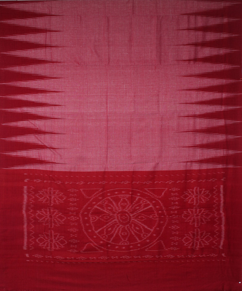Red cotton handwoven nuapatna saree