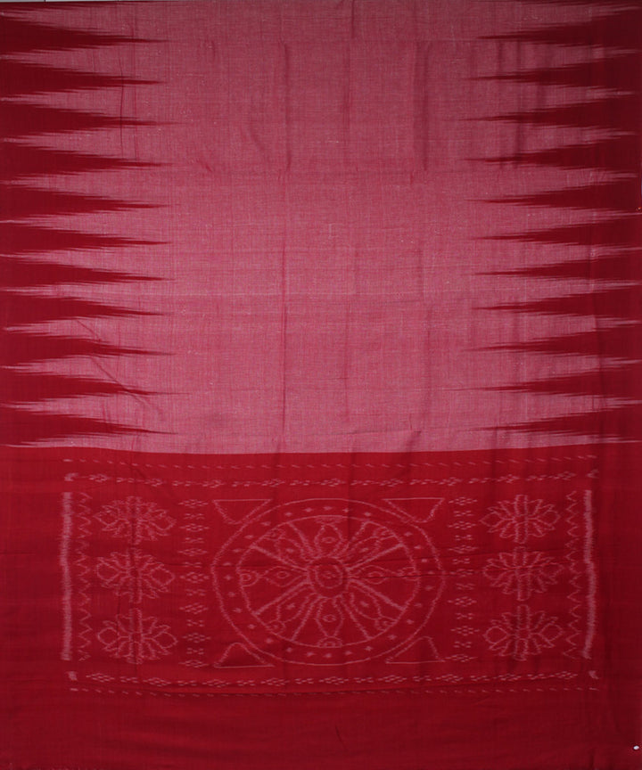 Red cotton handwoven nuapatna saree