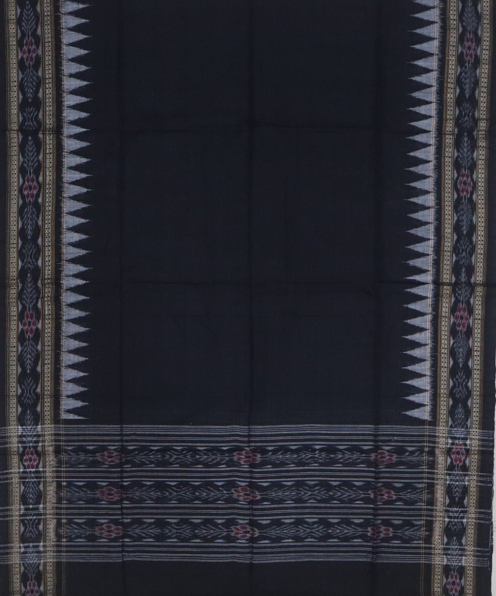 Black gray handwoven cotton sambalpuri dress material