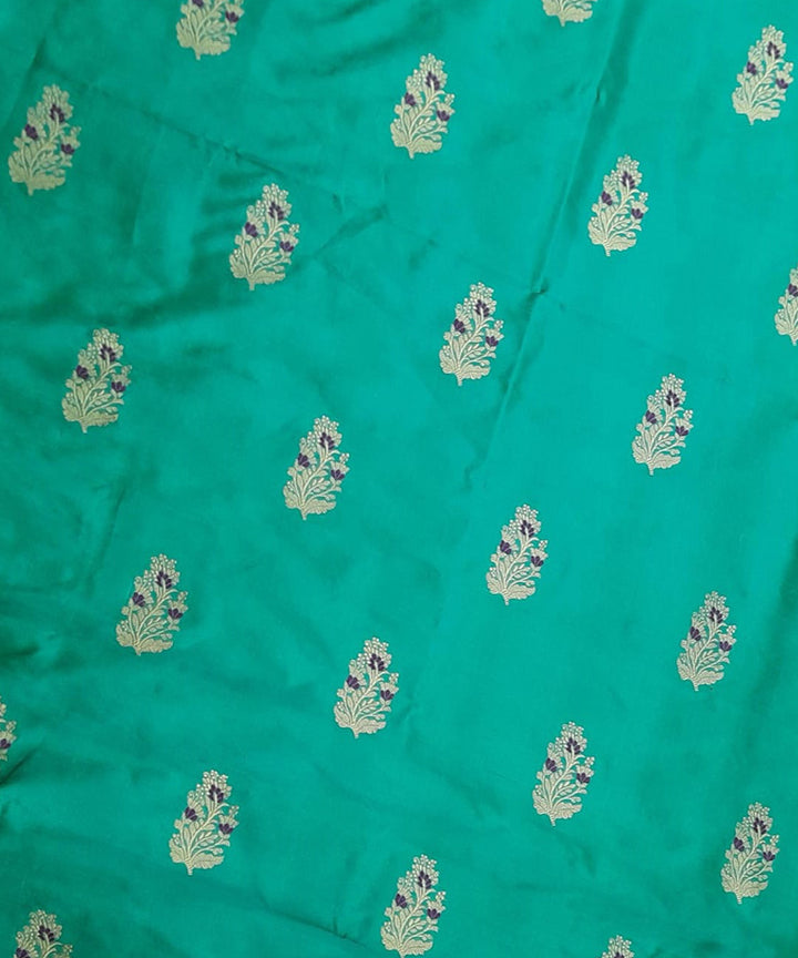 Light green purple handloom banarasi silk fabric