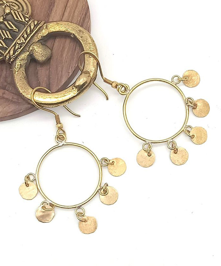 Golden brass handcrafted earring