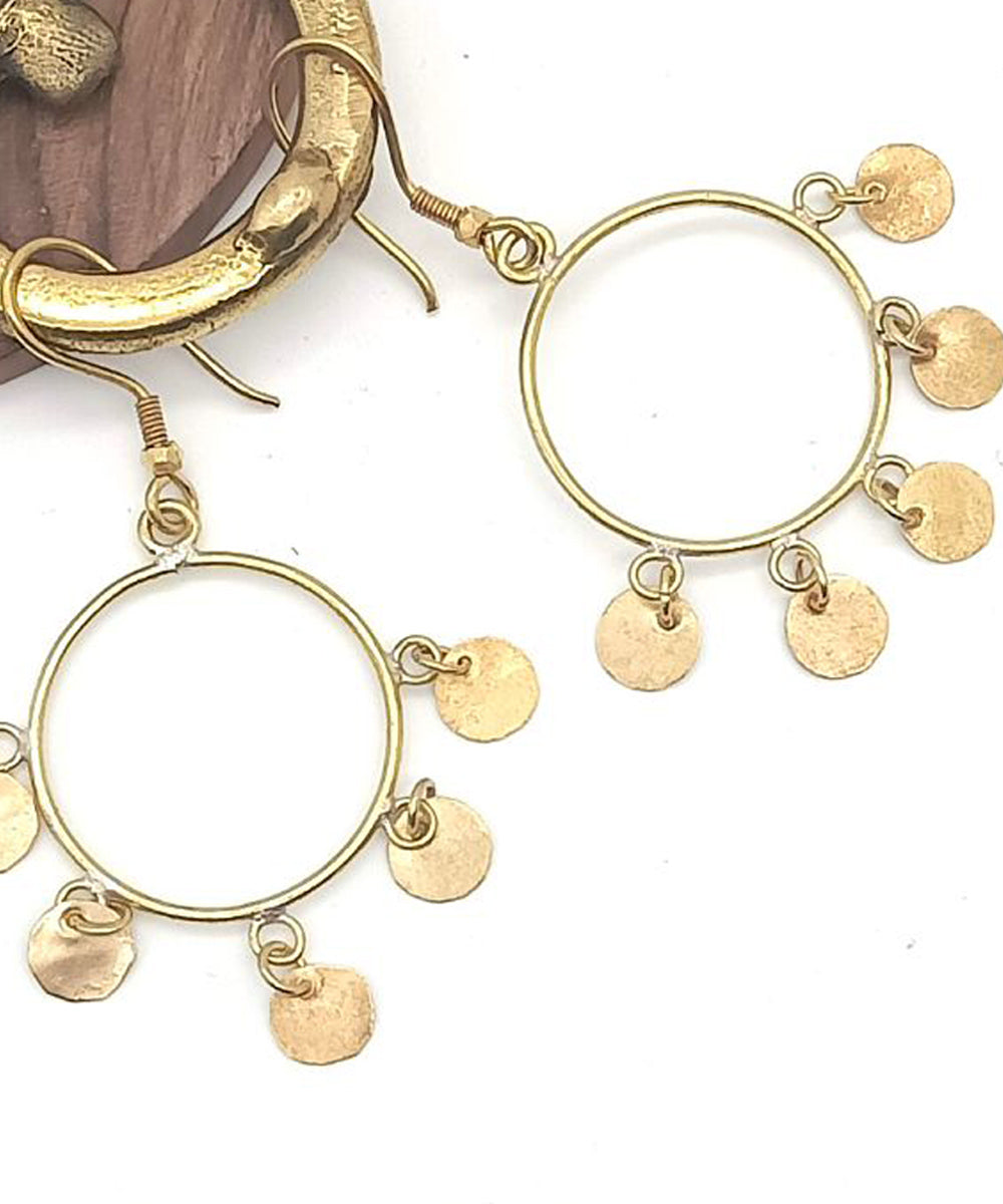 Golden brass handcrafted earring