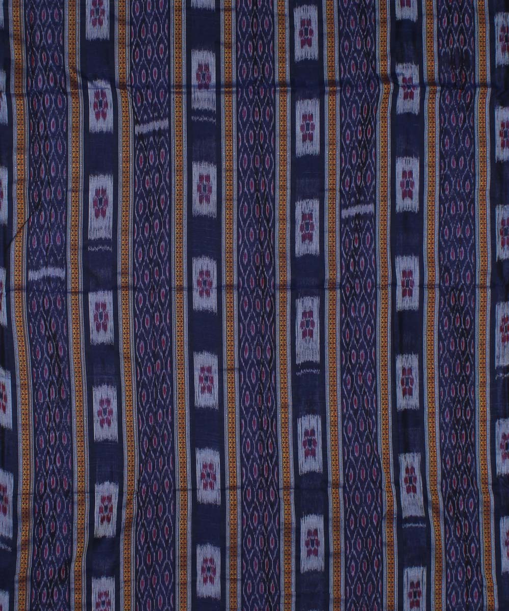 Navy blue handwoven cotton nuapatna fabric