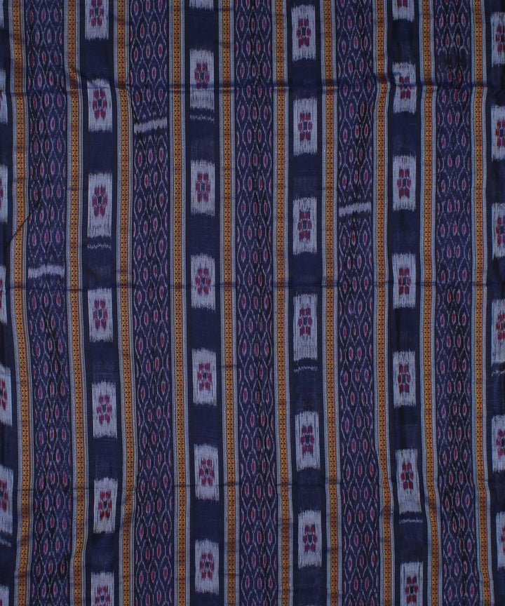 Navy blue handwoven cotton nuapatna fabric