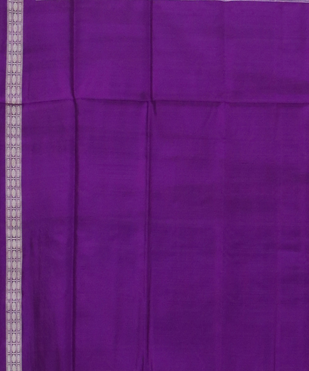 Lavender gray temple border silk handwoven bomkai saree