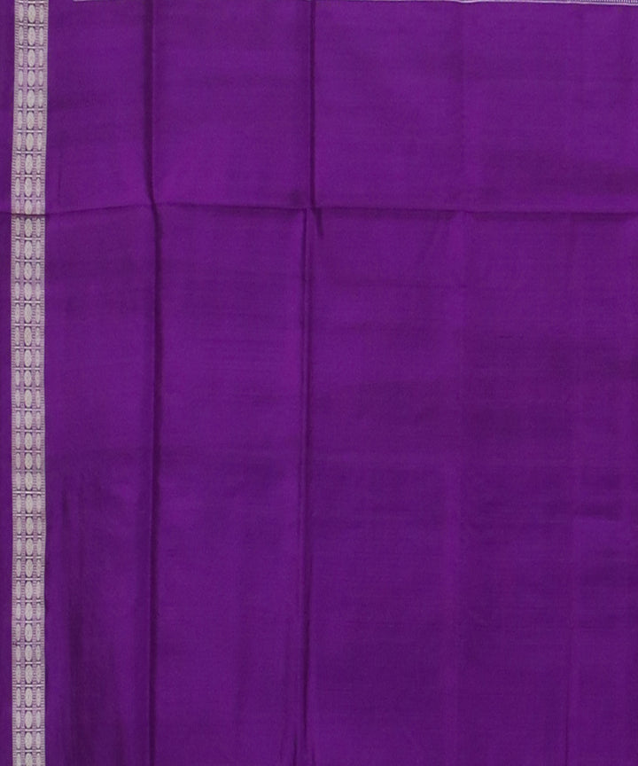 Lavender gray temple border silk handwoven bomkai saree