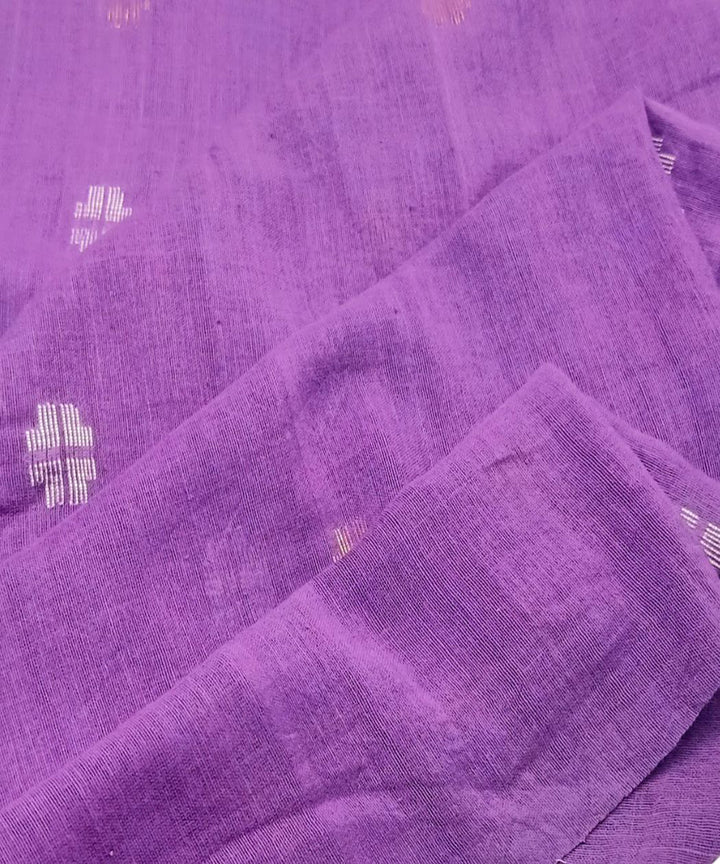 Violet white handwoven cotton jamdani fabric