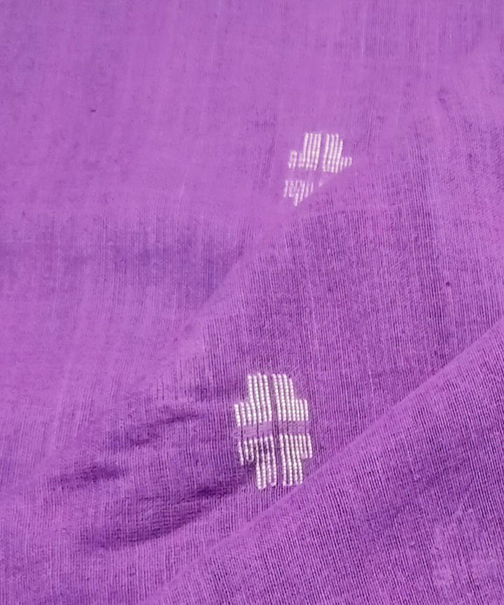 Violet white handwoven cotton jamdani fabric