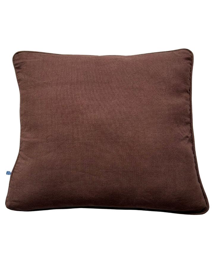 Brown handloom cotton cushion cover