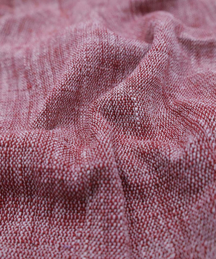 Pink white handspun handwoven kala cotton fabric