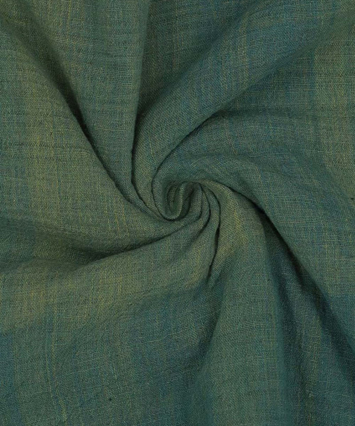 Green yellow handwoven kala cotton fabric