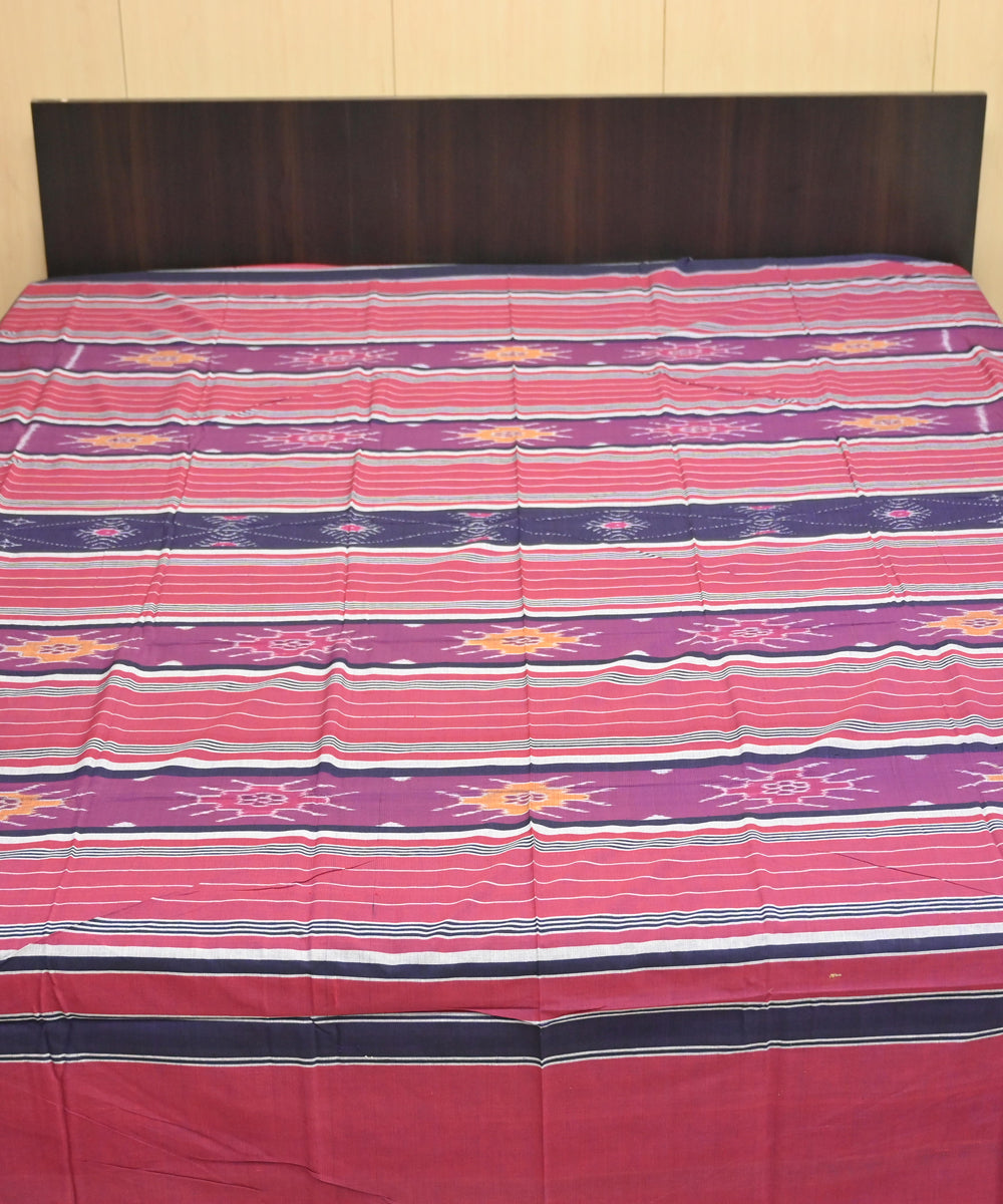Claret magenta handmade sambalpuri cotton bedsheet