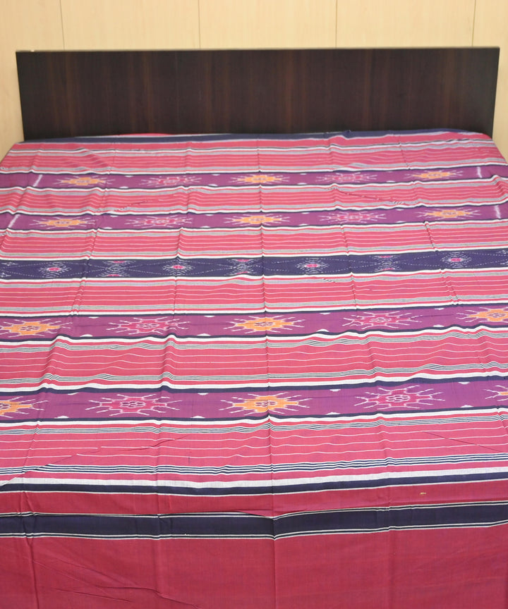Claret magenta handmade sambalpuri cotton bedsheet