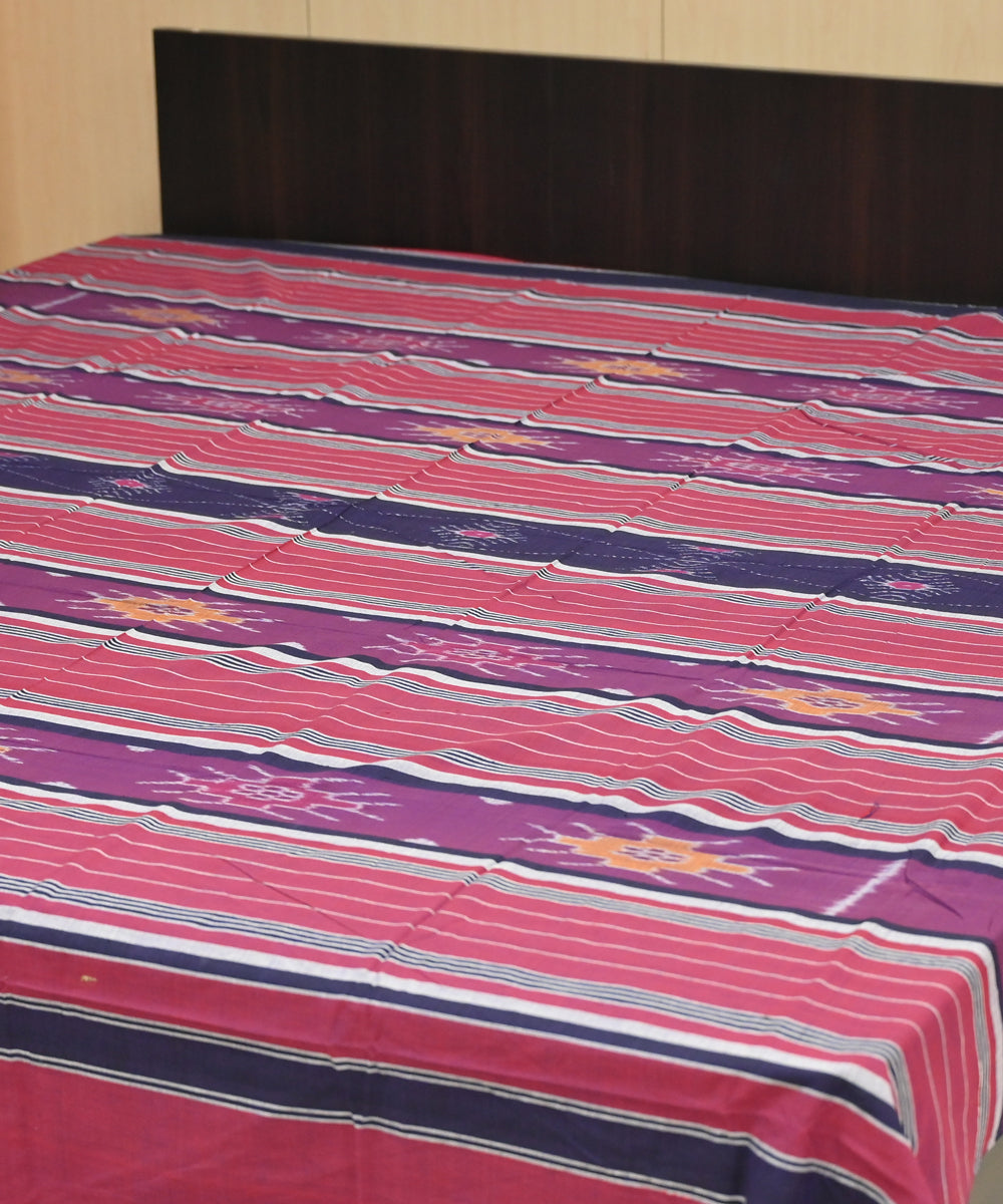 Claret magenta handmade sambalpuri cotton bedsheet
