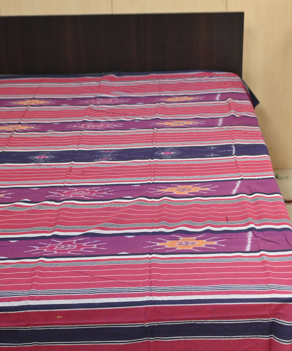 Claret magenta handmade sambalpuri cotton bedsheet
